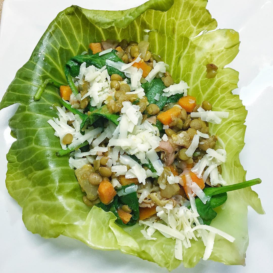 Cheesy Lentil Cabbage Wraps? Totally winging it tonight Cooked downhellip